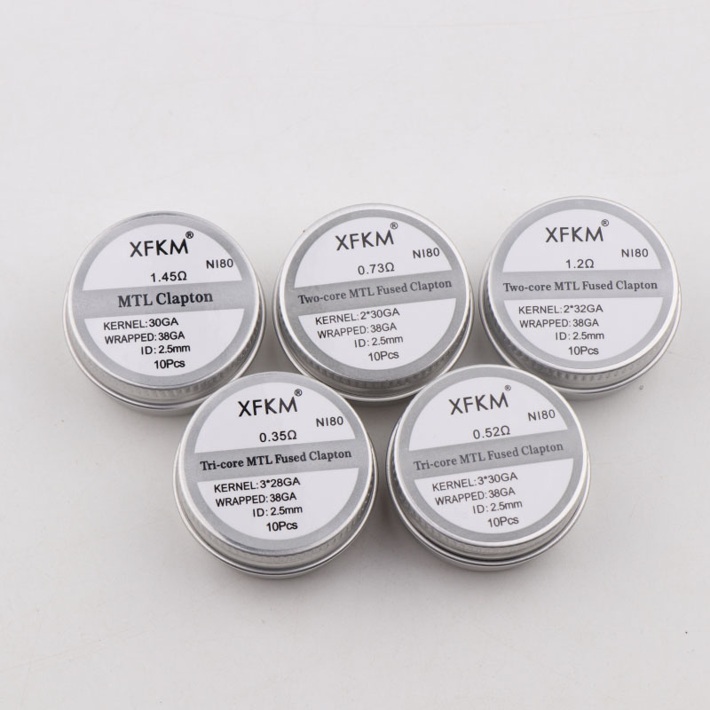 Clapton Wire Pre Built - Mới XFKM 10 Cái/hộp NI80/A1/SS316L MTL