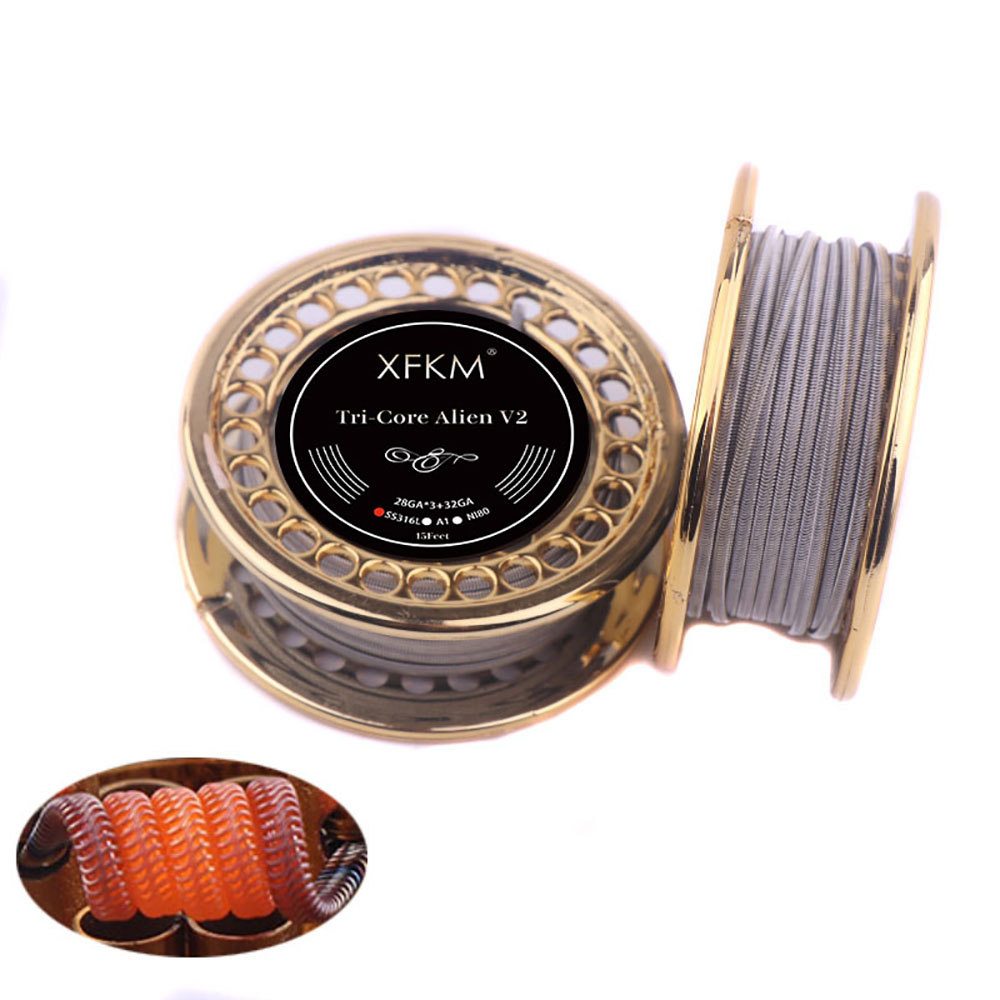 XFKM 5M/Cuộn NI80/A1/SS316L Ng - đánh giá và giá Clapton Wire Pre Built