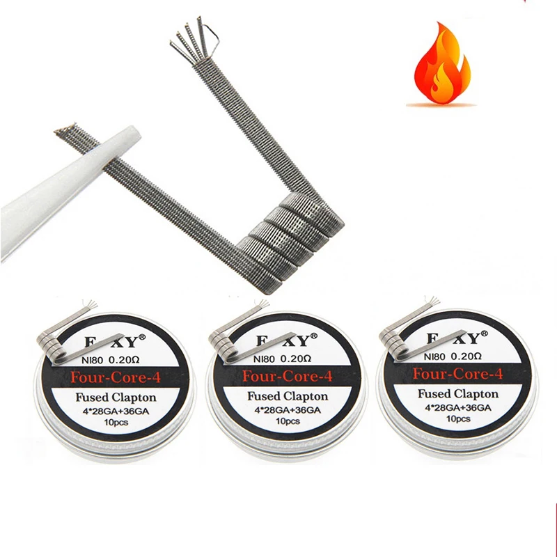 10pcs/box Ni80 Prebuilt Coil 2 - đánh giá và giá Clapton Wire Pre Built
