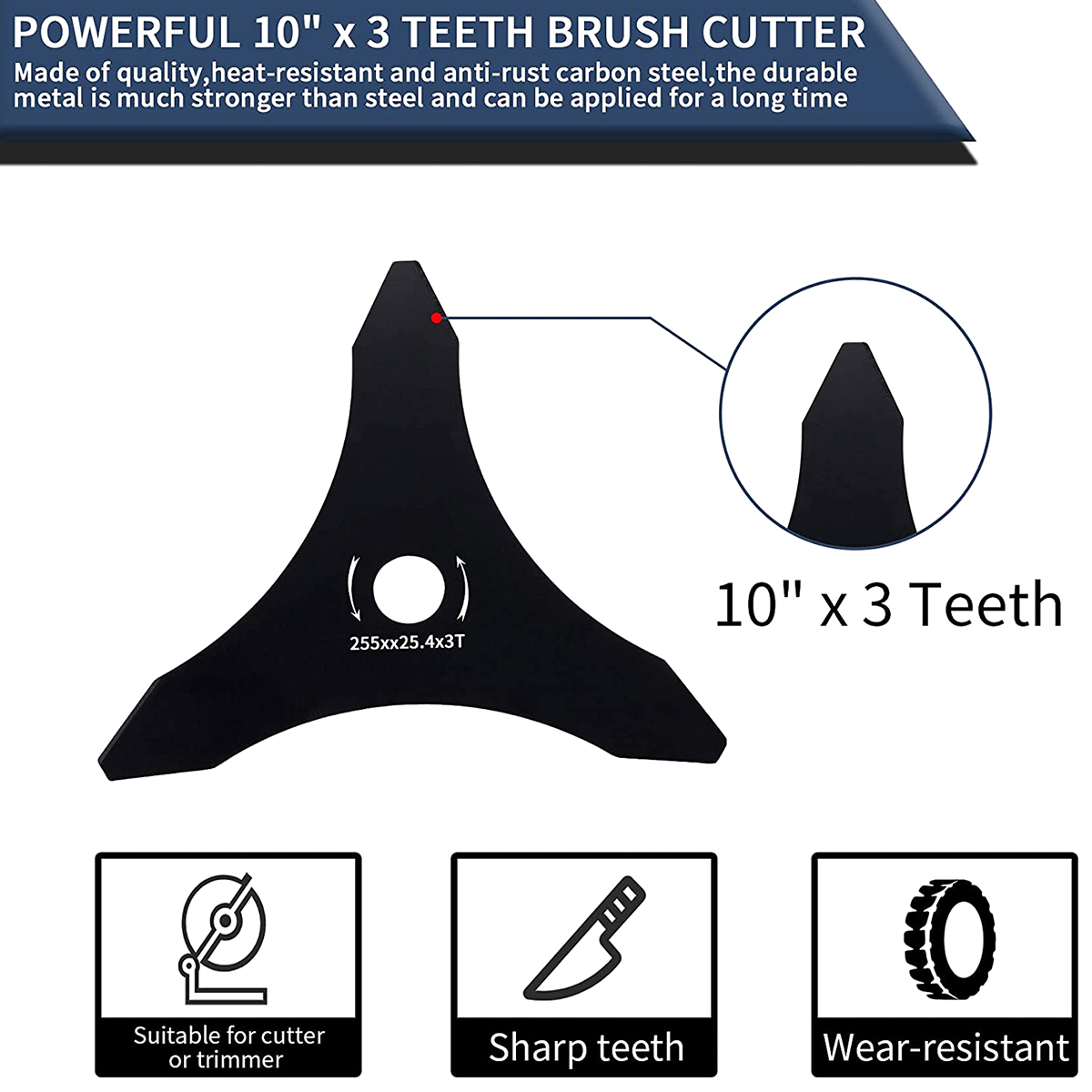 3 Teeth Brush Cutter Blade 255 - đánh giá và giá Dry Herb Vaping Accessories