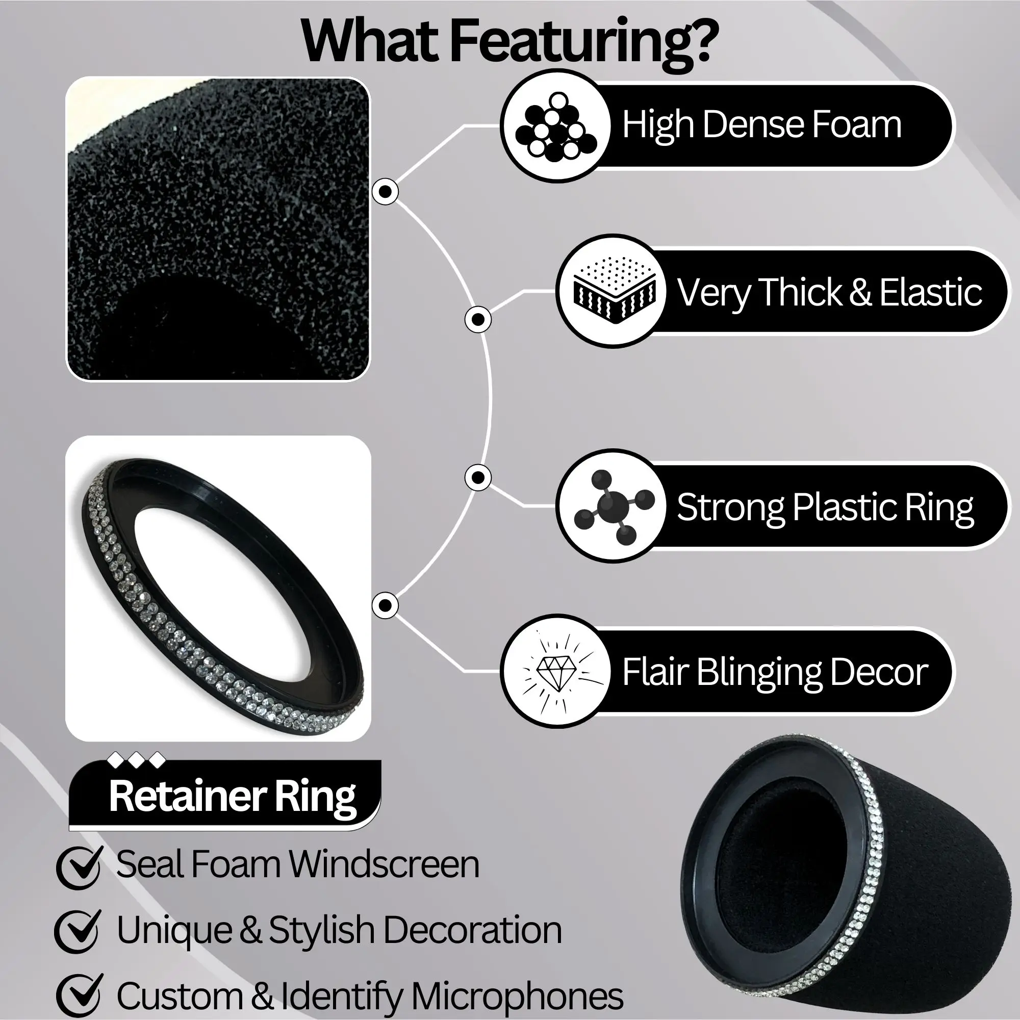 Sparkly MV7 Foam Pop Filter fo - đánh giá và giá Shure Mic Sm7B