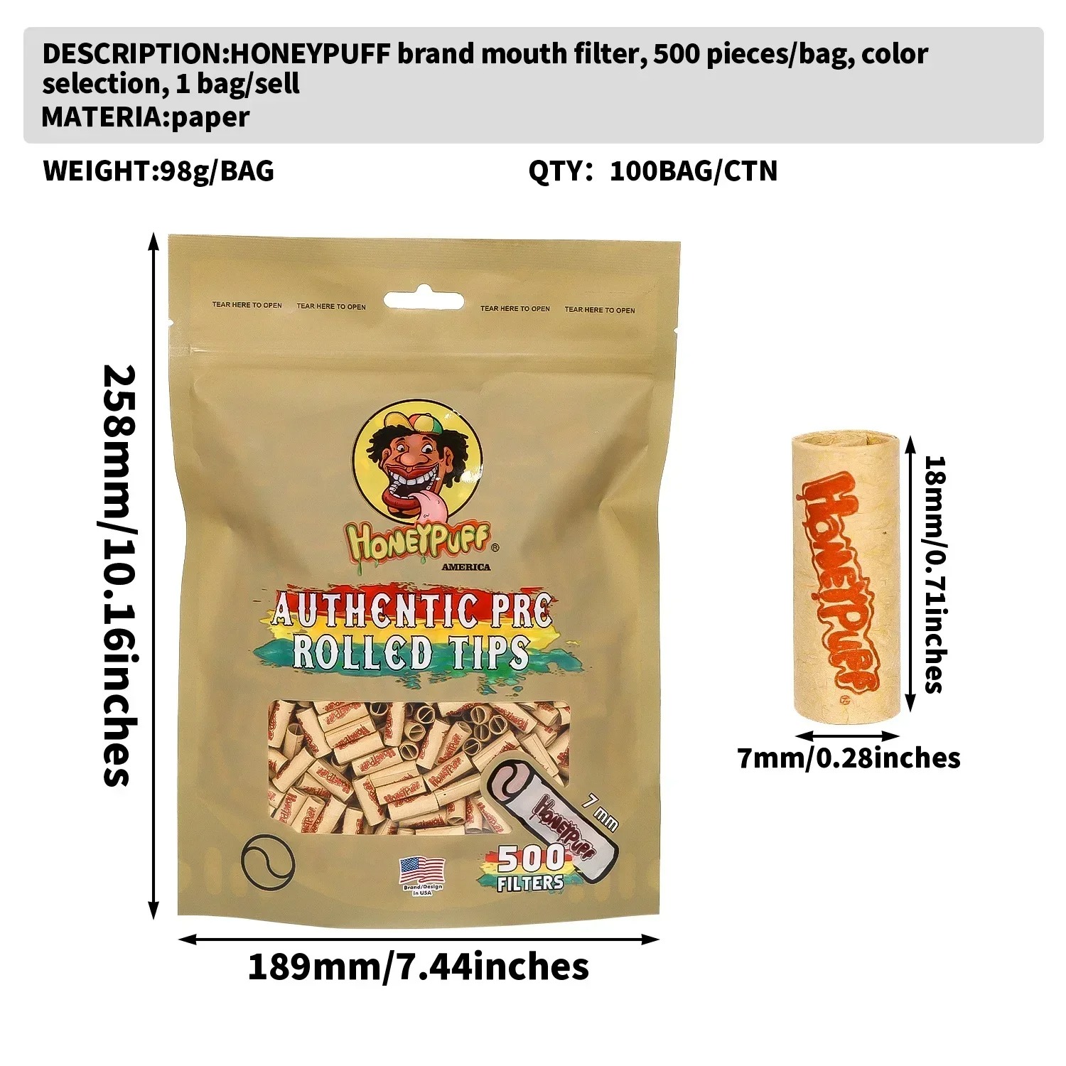 500Pcs/Lot Natural Unrefined P - đánh giá và giá Smoking & Vaping Accessories